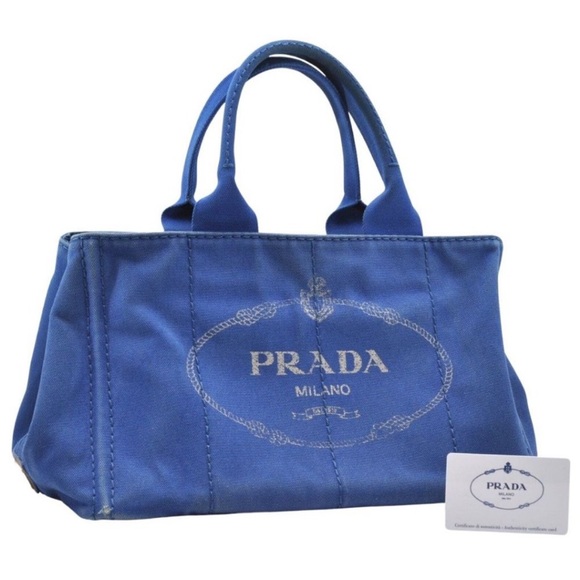 Prada Blue Women's Bag Canapa Tote - Picture 1 of 9
